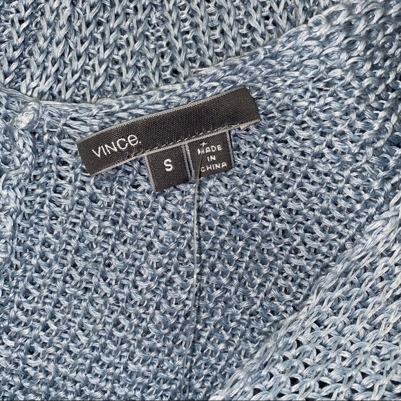 Vince Open Knit V Neck Linen Sweater S - Picture 14 of 16